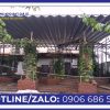 Lắp đặt mái bạt xếp lượn sóng​ cho sân vườn